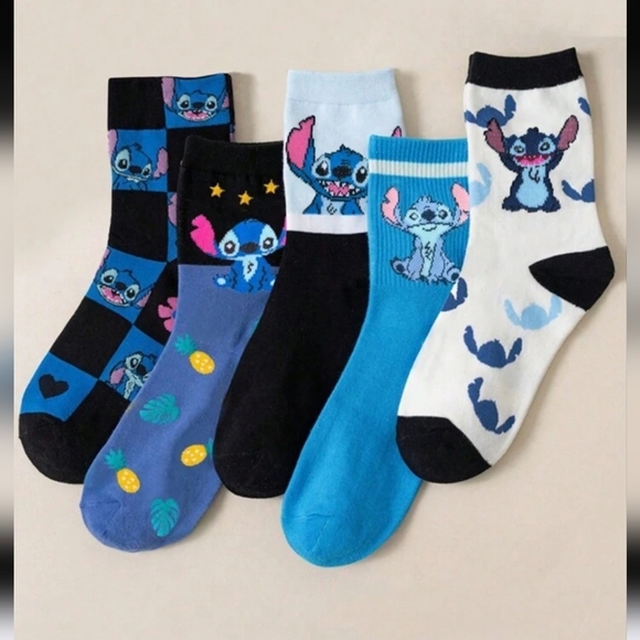 Disney Stitch Woman's Sock Set - 5 Pairs - Picture 1 of 10
